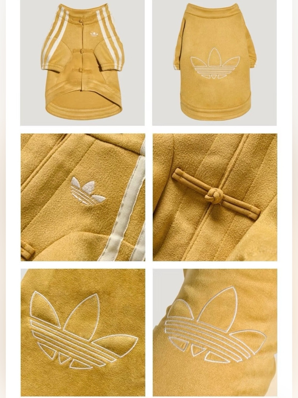 Adidas Pet CTT Chinese Style Soft Track Top Yellow Tang Style KZ4781 - Picture 8 of 9